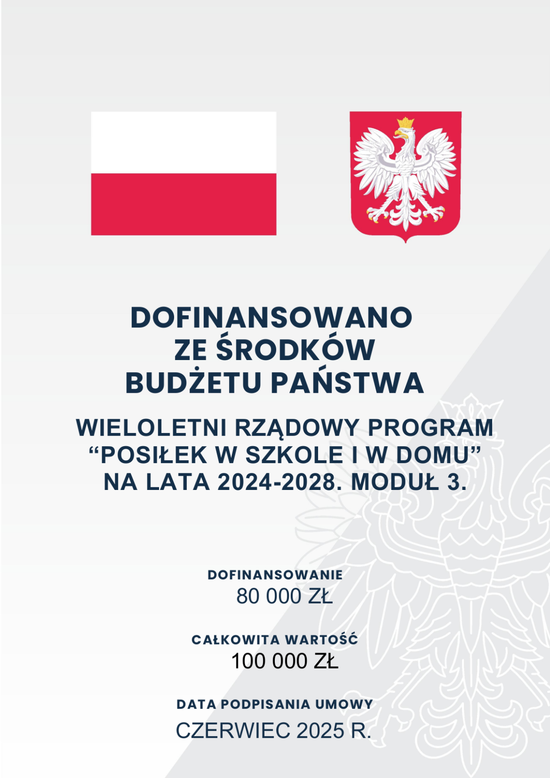 plakat informacyjny posilek