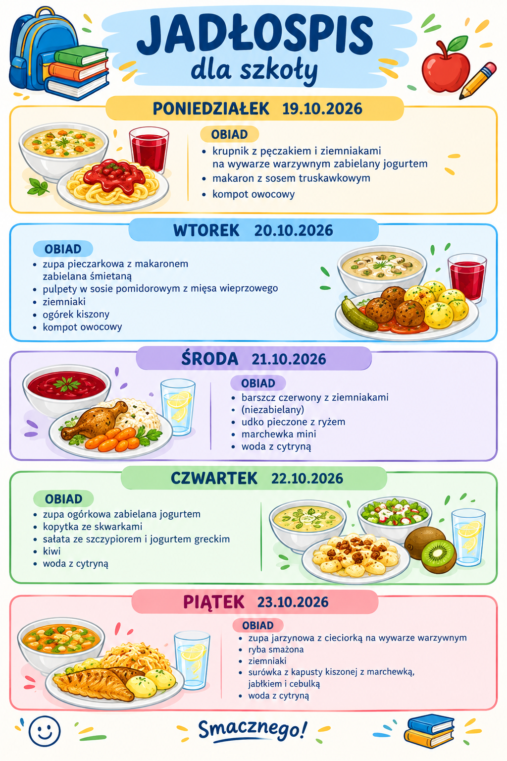 jadłospis szkoła 19 23 10 2026